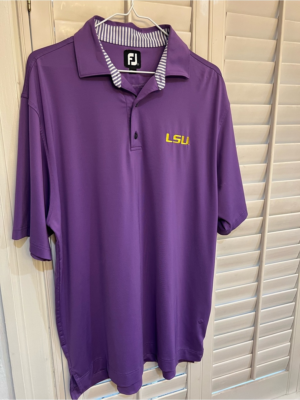 FootJoy Purple Polo with Yellow LSU Embroidery